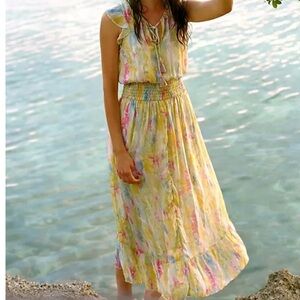 Anthropologie Sz12 Watercolor Maxi dress